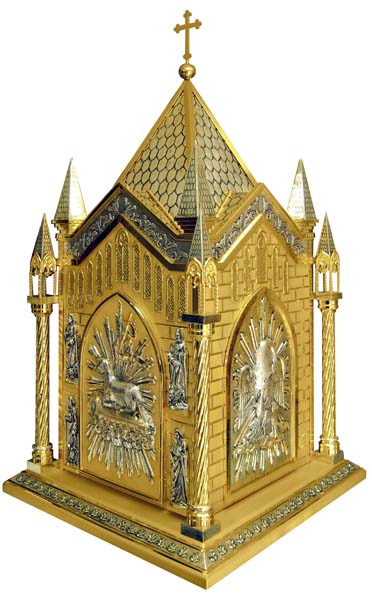 Altar tabernacles, art. er 002, gothic style. Finely chiseled and hand-engraved 
