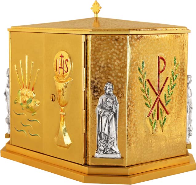 Altar tabernacles, art. Er 07 D. Octagonal shape. Hand-chiseled. With enamel
