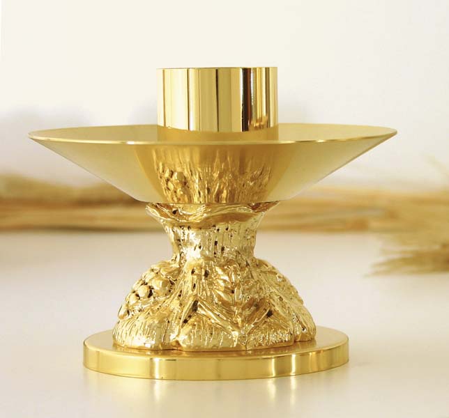 Candlestick art. Er 304/A . Made of fiber of glass. Silver plating and gold plating metal
